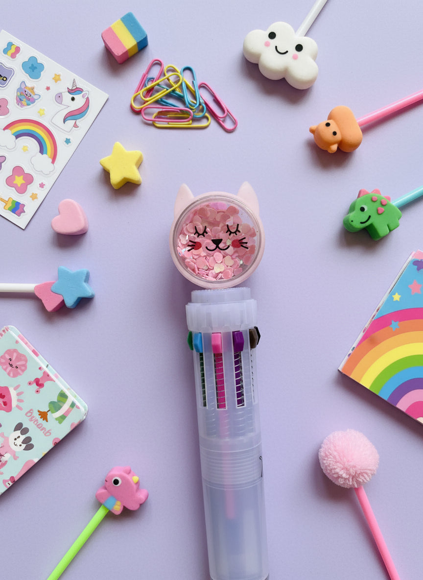 Glitter Multi Coloured Ink Fidget Pen